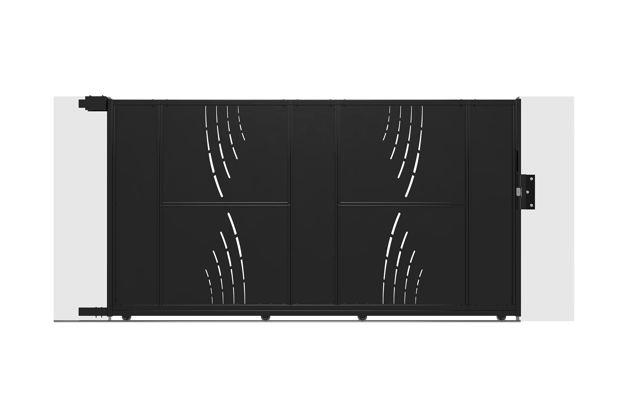 Oceľová posuvná brána NALI VELETA 3 m, výška 160 cm, čierna 3