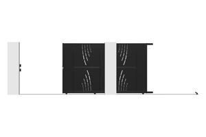 Portail coulissant acier 3m NALI VELETA H.180cm noir + Portillon H.180cm noir 5