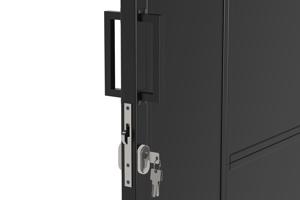 Portail coulissant acier 3m NALI VELETA H.180cm noir + Portillon H.180cm noir 7