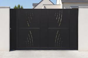 Cancello scorrevole in acciaio NALI VELETA 3m, altezza 180cm, nero main image