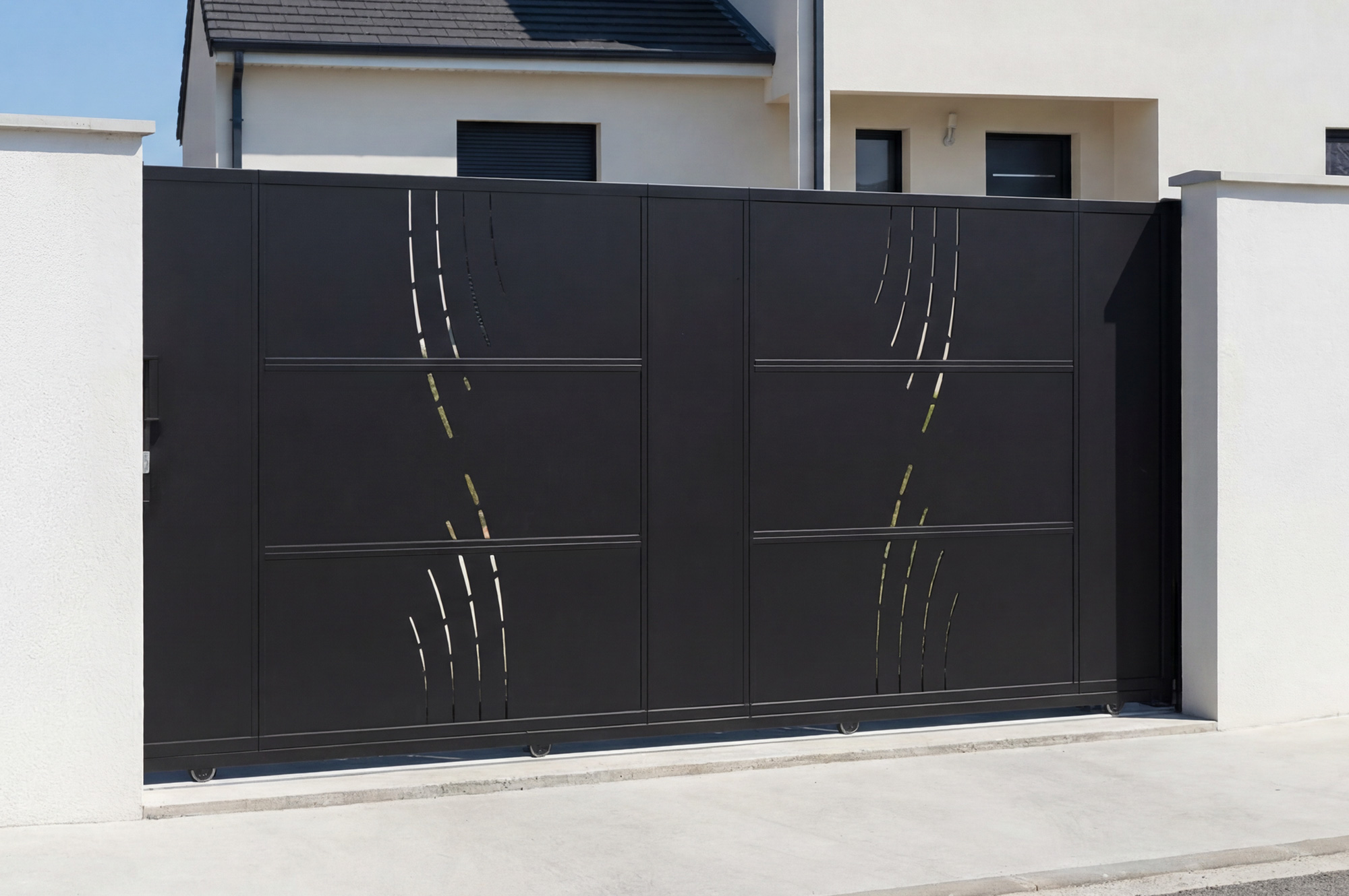 NALI VELETA 3,5 m plieniniai stumdomi vartai, 180 cm aukščio, juodi 10