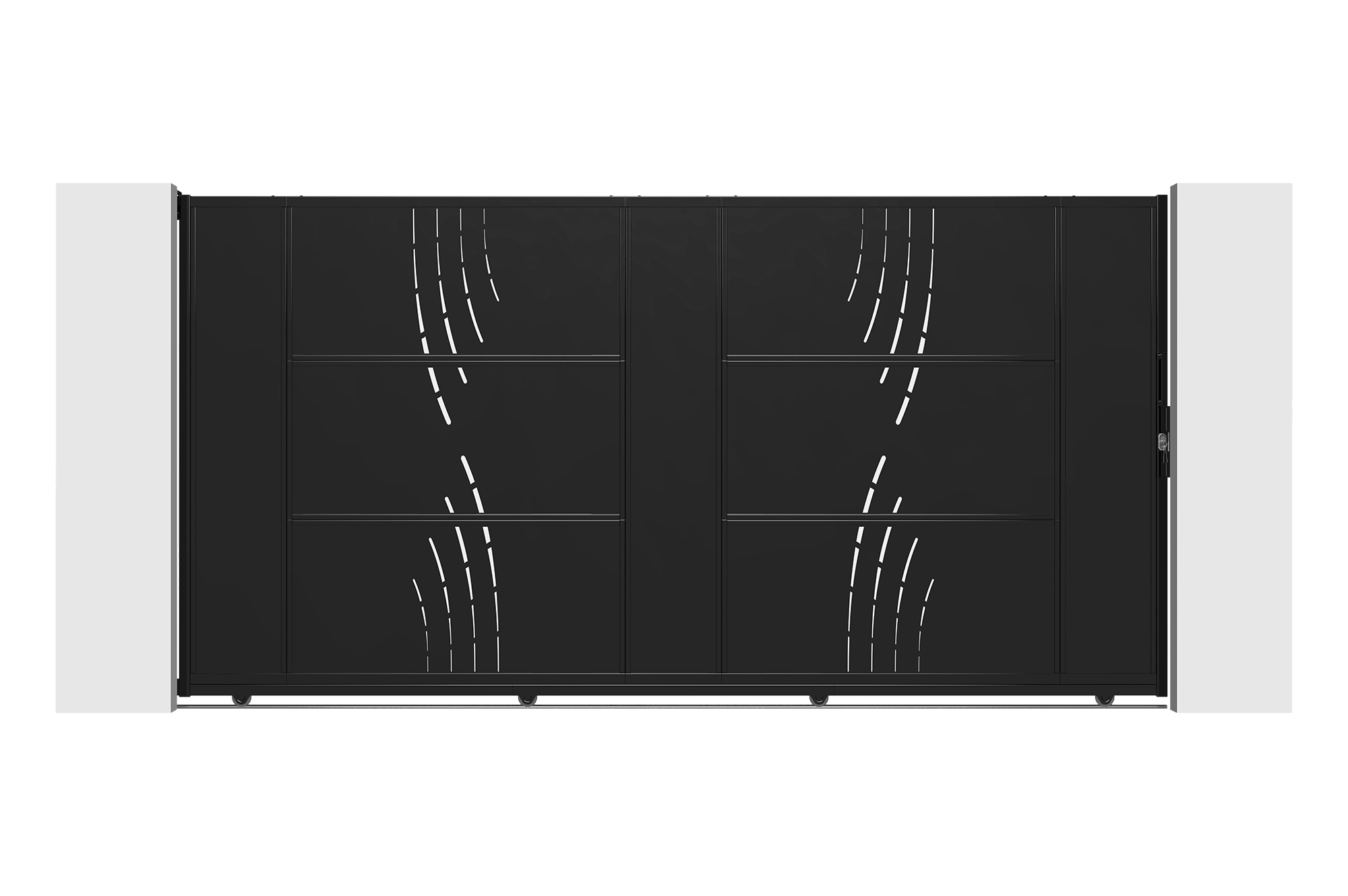 NALI VELETA 3,5 m plieniniai stumdomi vartai, 180 cm aukščio, juodi 2