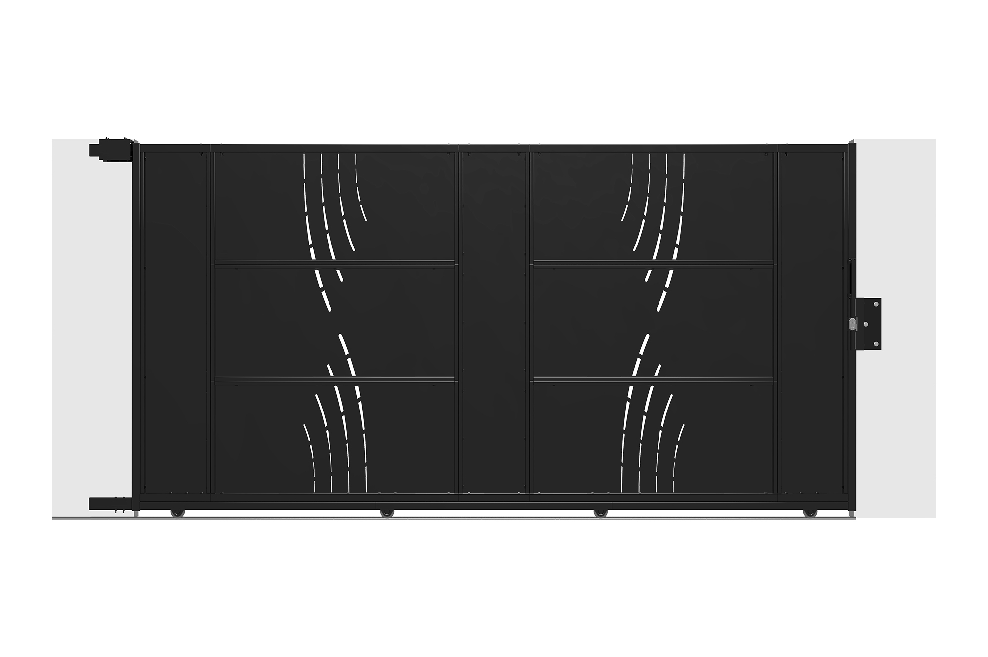 NALI VELETA 3,5 m plieniniai stumdomi vartai, 180 cm aukščio, juodi 3