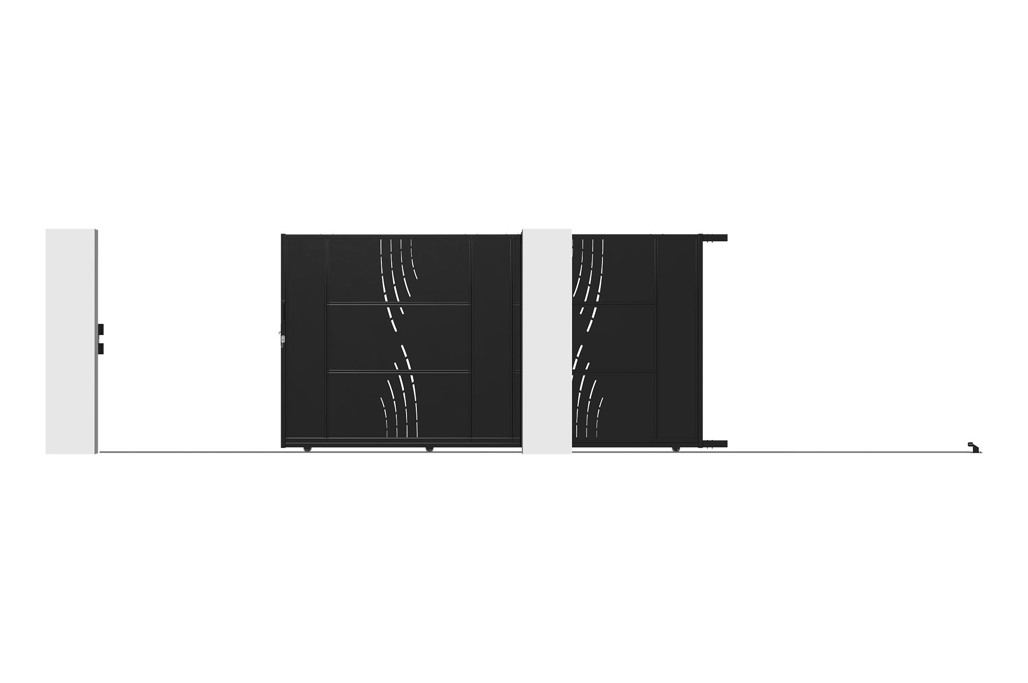 NALI VELETA 3,5 m plieniniai stumdomi vartai, 180 cm aukščio, juodi 5