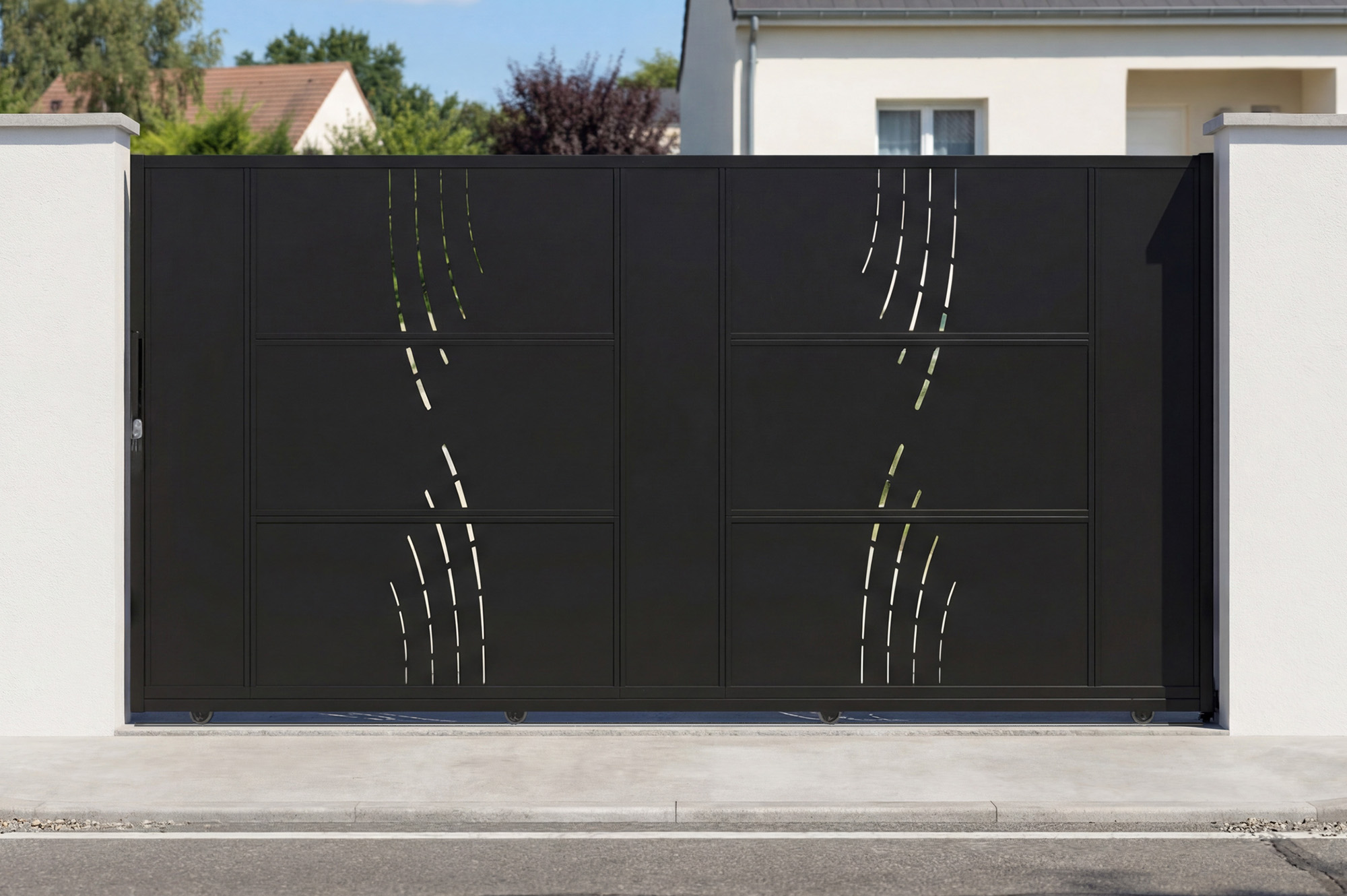 NALI VELETA 3,5 m plieniniai stumdomi vartai, 180 cm aukščio, juodi 1