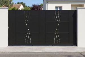 NALI VELETA 3,5 m tērauda bīdāmie vārti, 180 cm augsti, melni main image