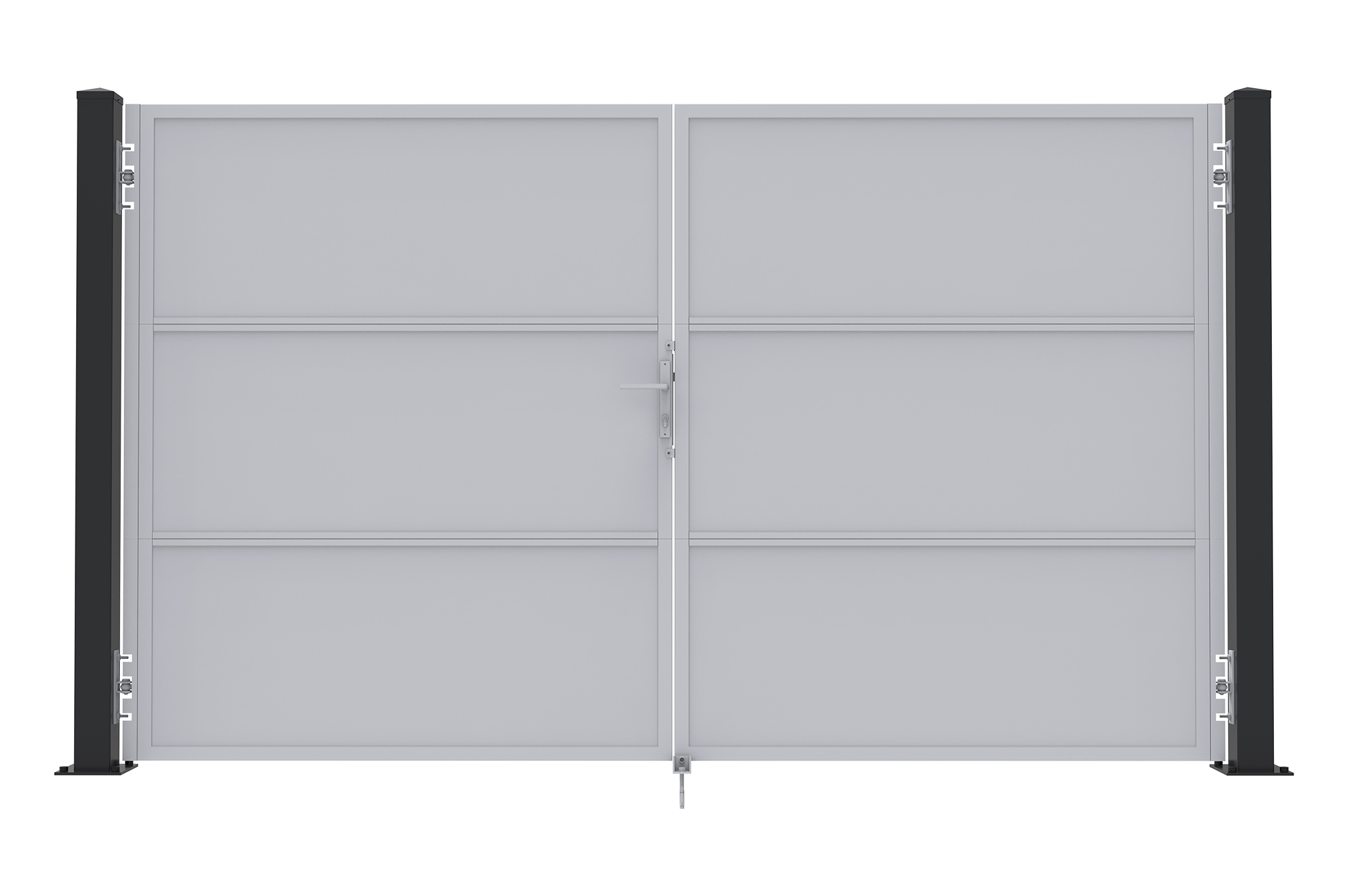 Sada 2 železných stĺpikov CARMO 10x10cm V.185cm čierne 6