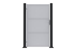 NALI 3 m matinės juodos spalvos plieniniai varteliai, 180 cm aukščio + 2 CARMO 10x10 plieniniai stulpai 12