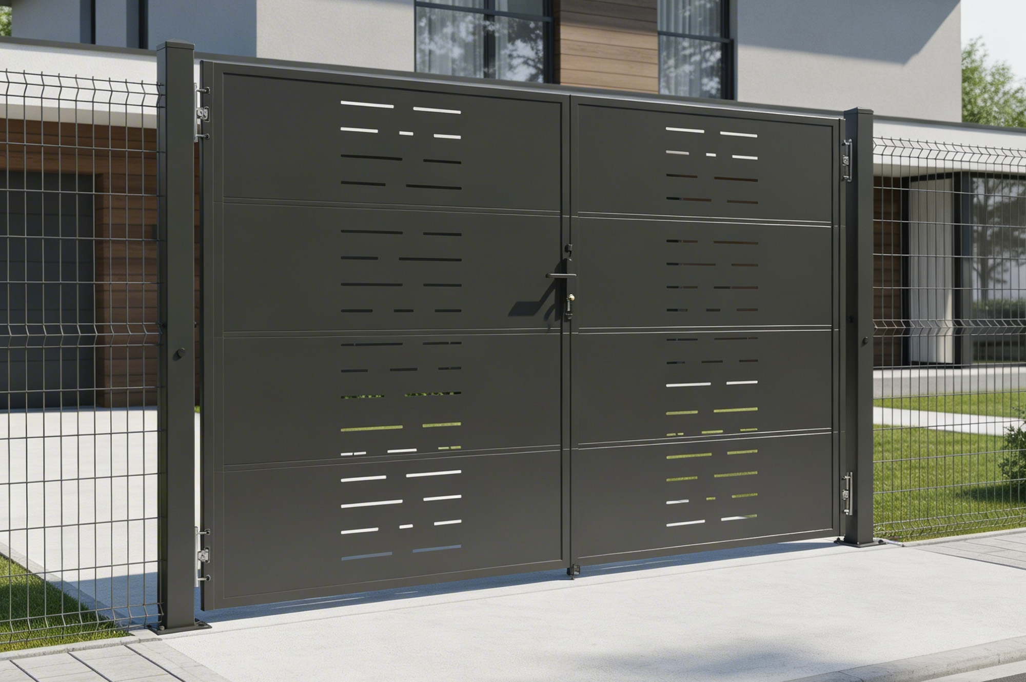 Sada 2 železných sloupků CARMO 10x10cm, výška 205cm, černé 10