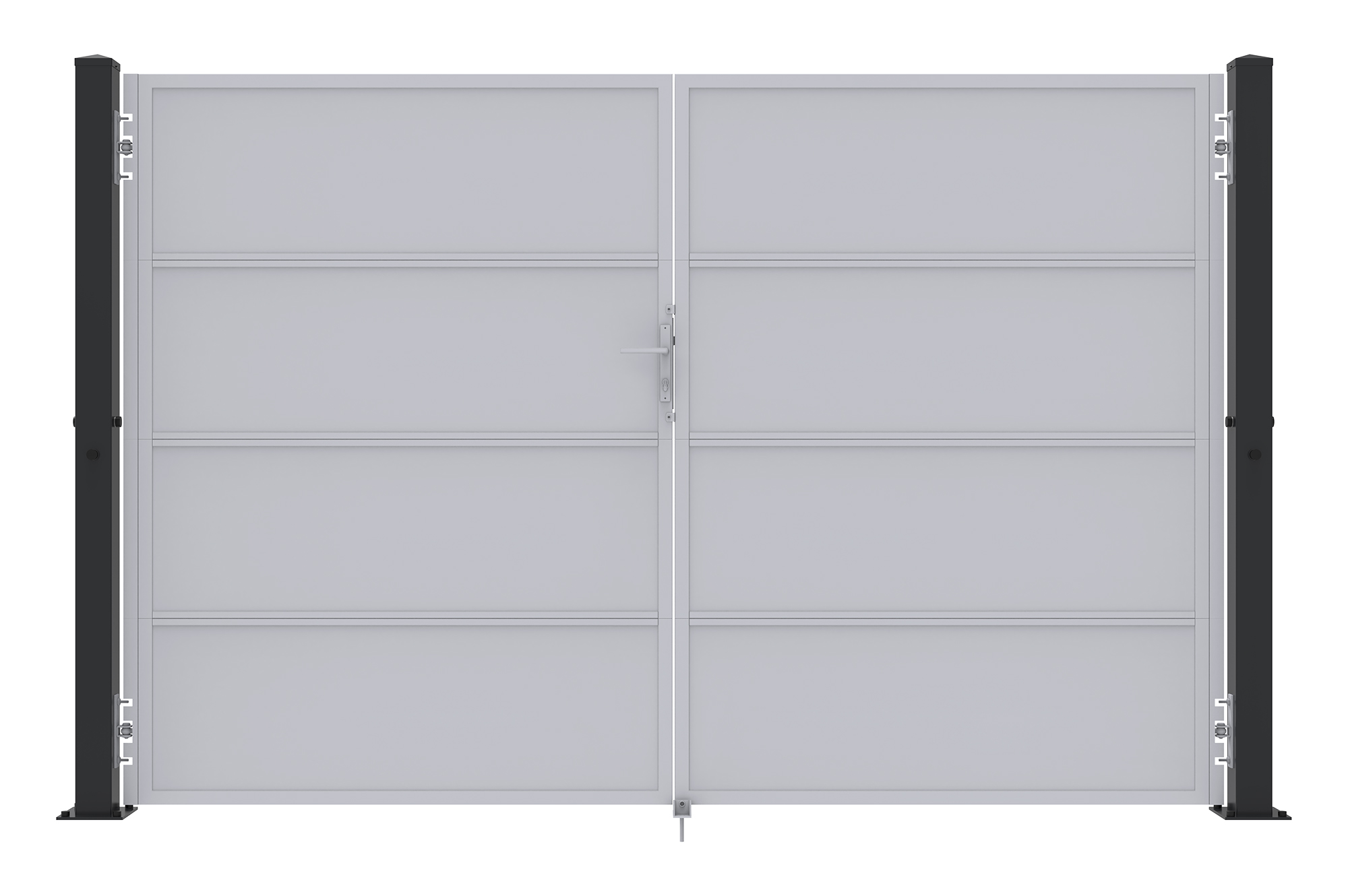 Sada 2 železných sloupků CARMO 10x10cm, výška 205cm, černé 6