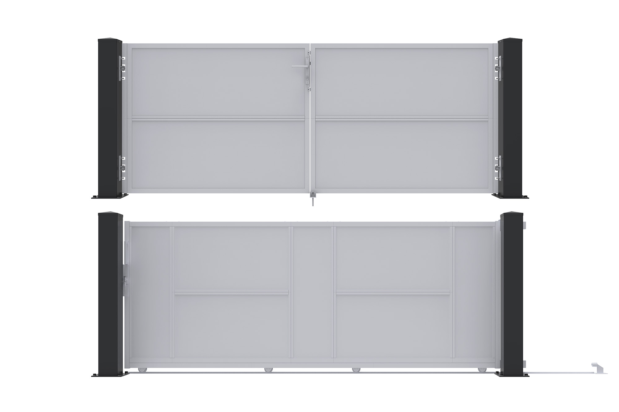 Σετ 2 σιδερένιων στύλων CARMO 15x15cm Υ.125cm μαύρο 7