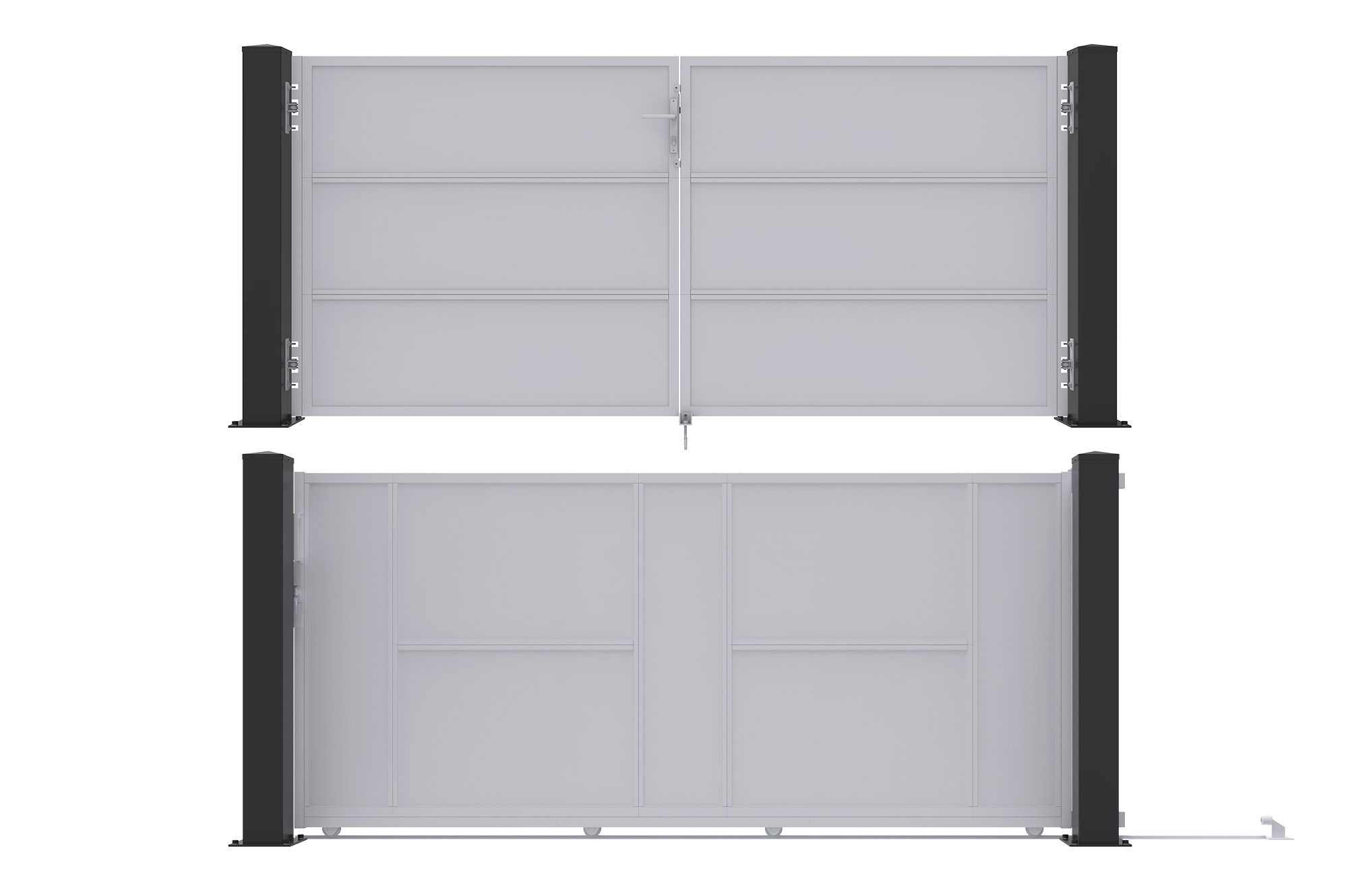 Σετ 2 σιδερένιων στύλων CARMO 15x15cm Υ.145cm μαύρο 6