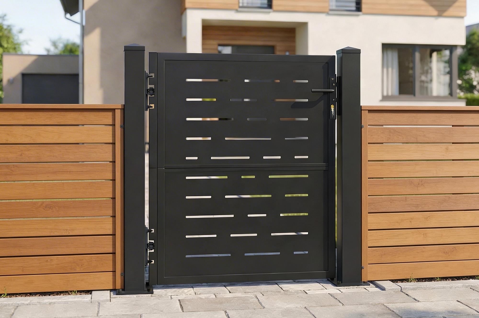 Σετ 2 σιδερένιων στύλων CARMO 15x15cm Υ.145cm μαύρο 11