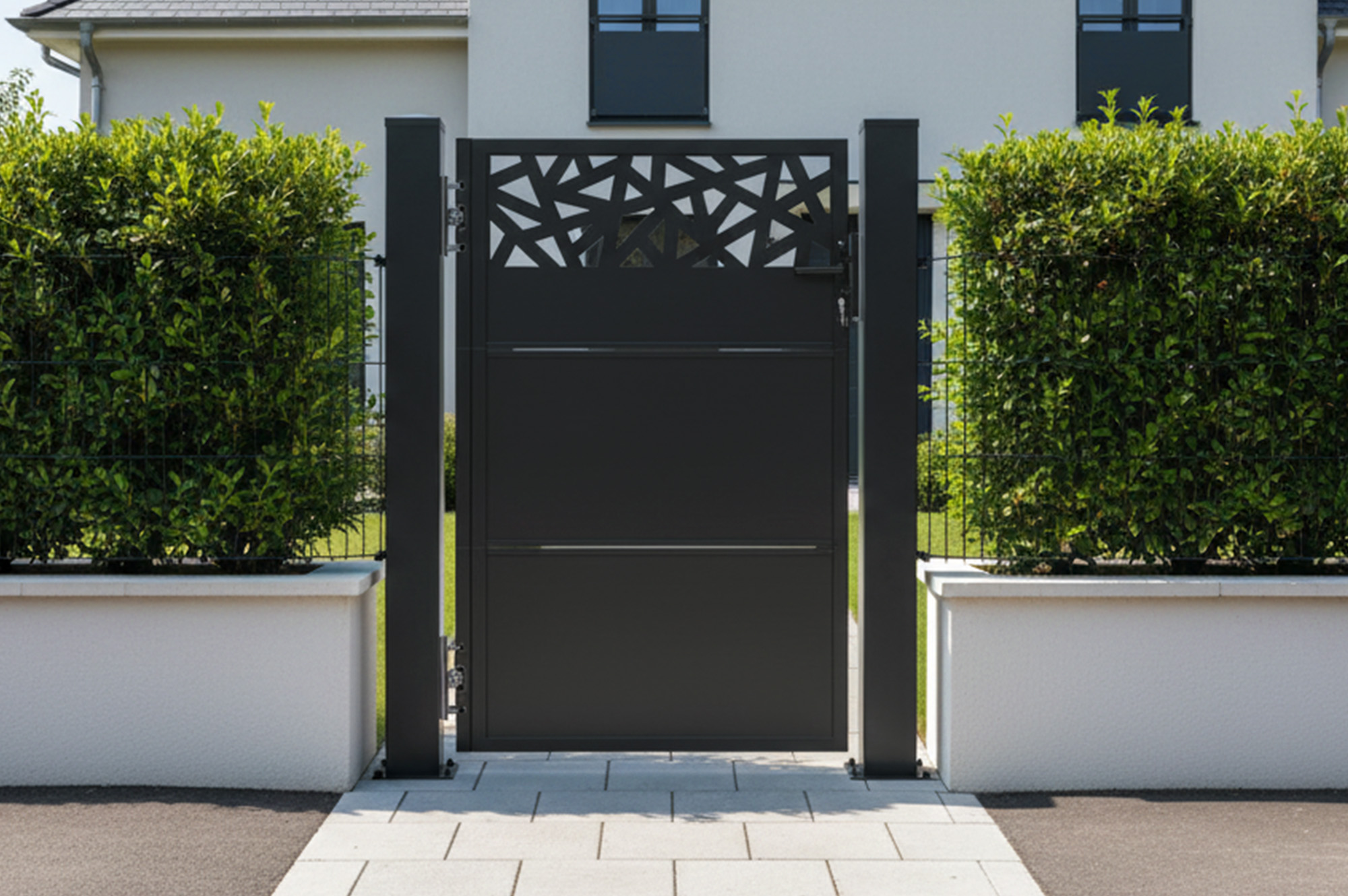 Set de 2 stâlpi de fier CARMO 15x15cm H.165cm negru 11