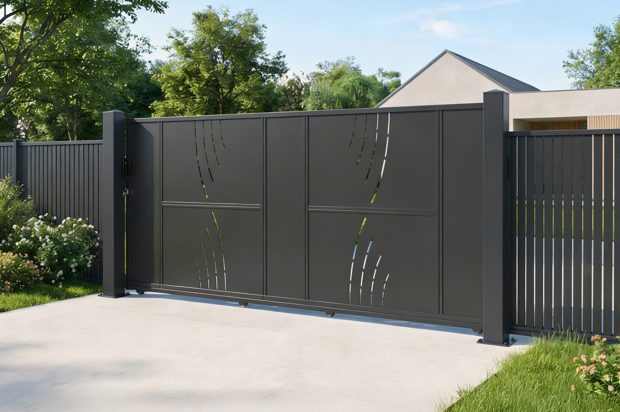 Set de 2 stâlpi de fier CARMO 15x15cm H.165cm negru 10