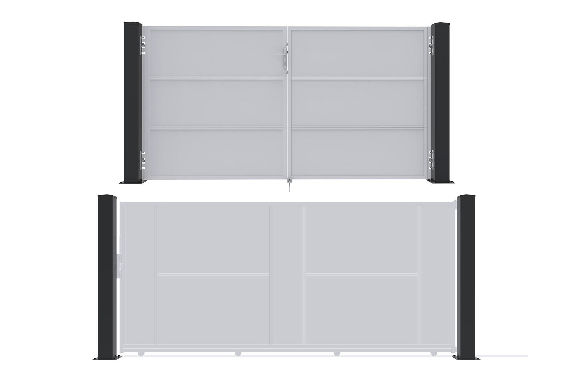 Set de 2 stâlpi de fier CARMO 15x15cm H.165cm negru 5