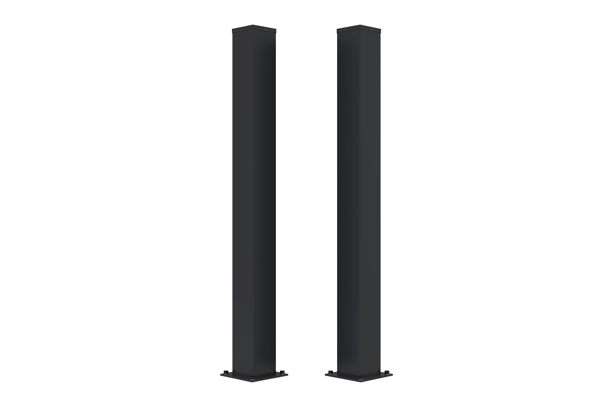 Set de 2 stâlpi de fier CARMO 15x15cm H.165cm negru 1