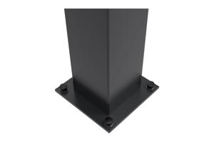 Συρόμενη Ατσάλινη Πόρτα NALI 3,5μ, Ύψος 180cm, Μαύρη + 2 Μαύρες Ατσάλινες Κολώνες CARMO 15x15cm 17
