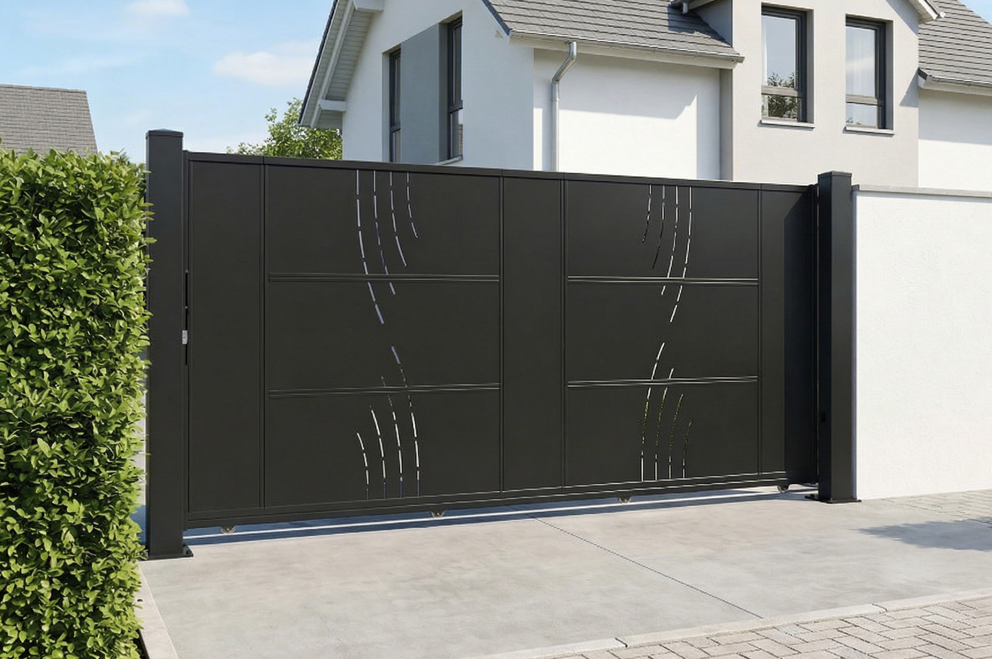 Set de 2 stâlpi de fier CARMO 15x15cm H.185cm negru 10