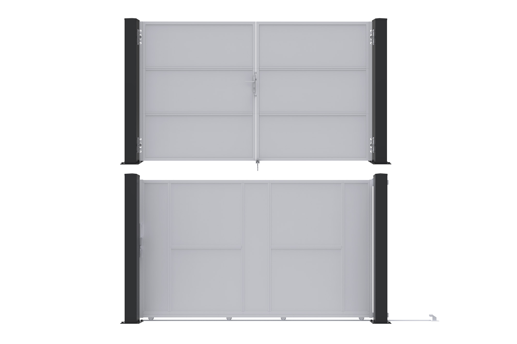 Set de 2 stâlpi de fier CARMO 15x15cm H.185cm negru 6