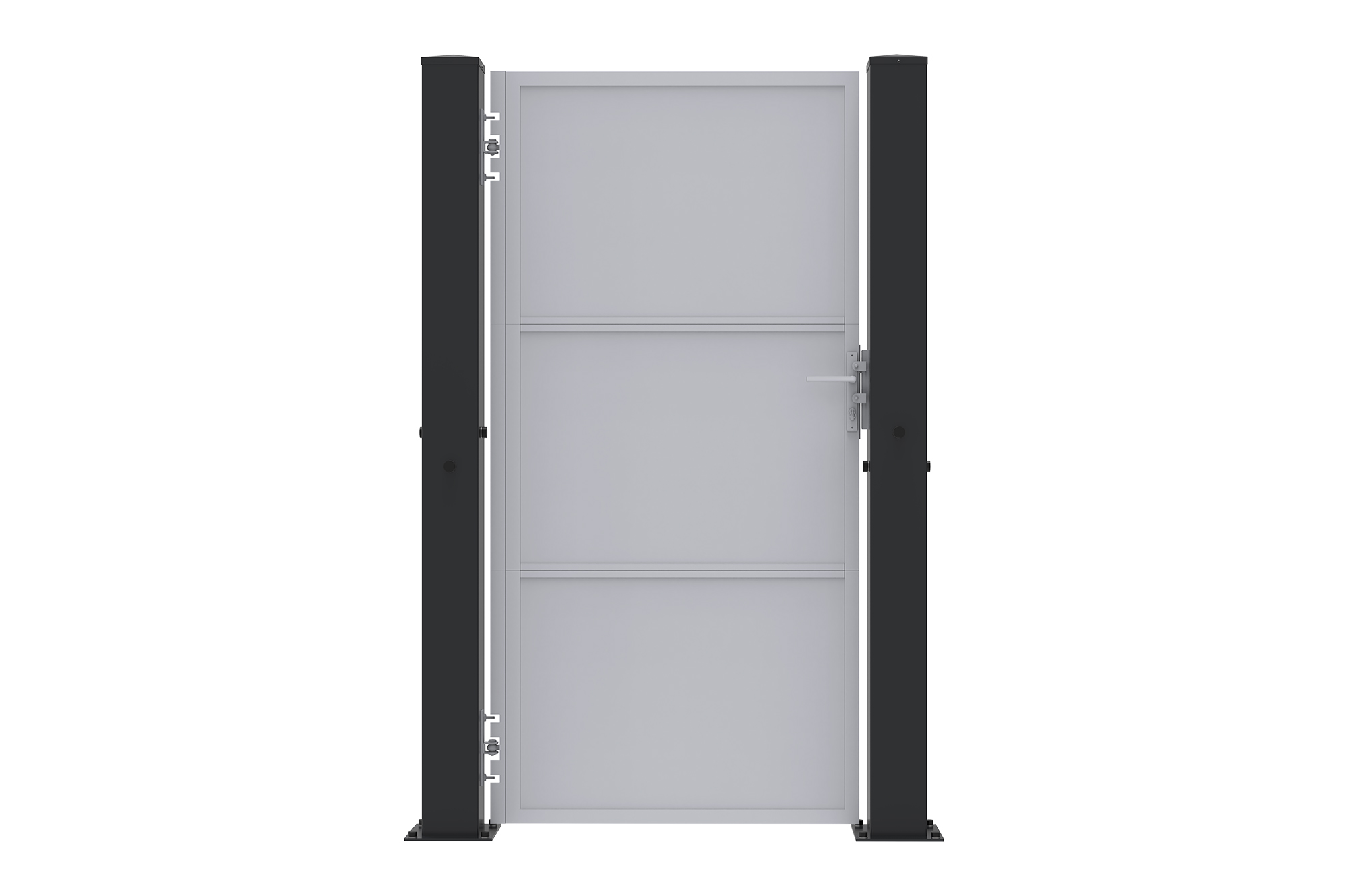 Sada 2 železných sloupků CARMO 15x15cm, výška 205cm, černé 5