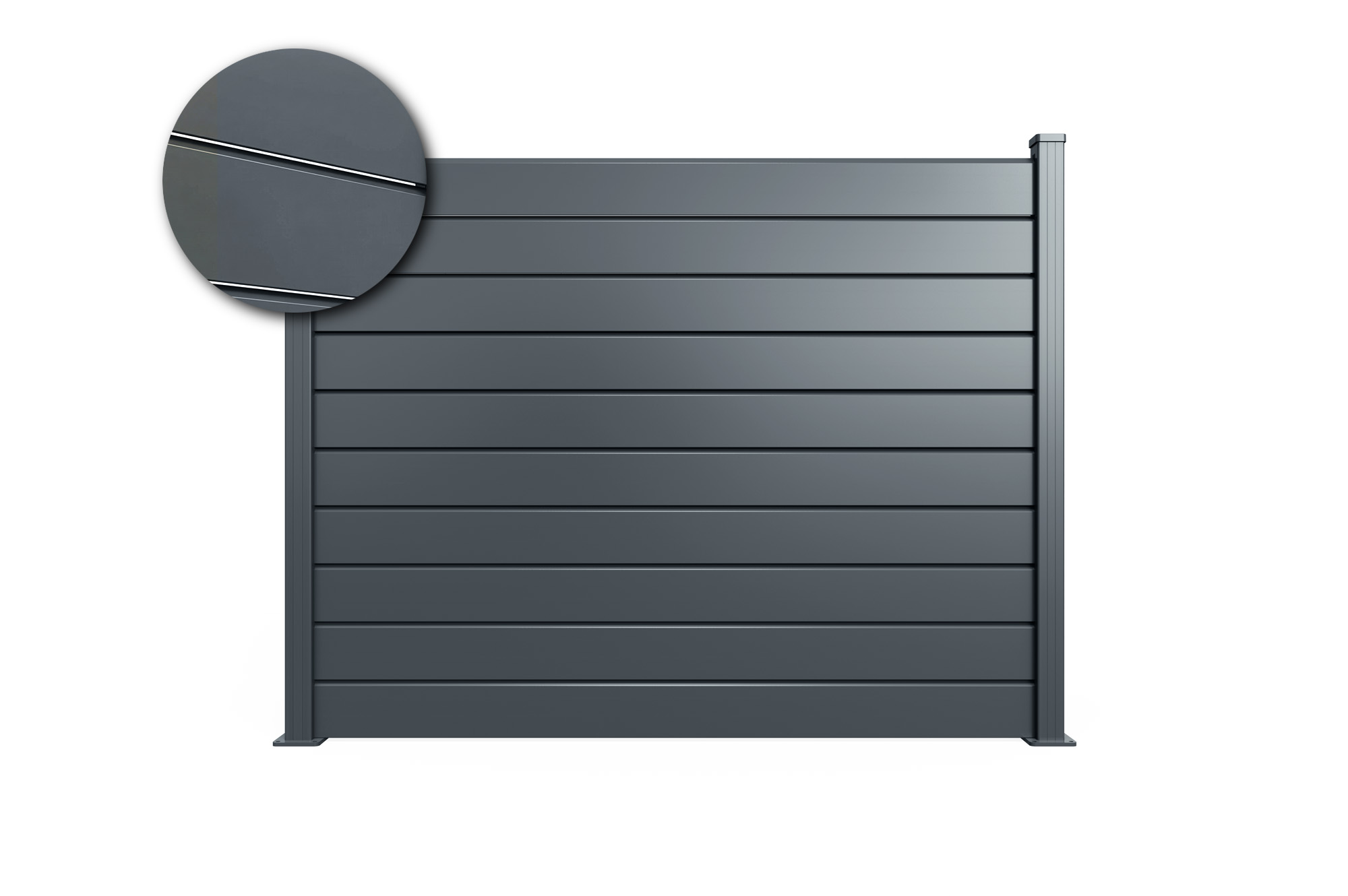 Zaunelement 2m VANO H.150cm graues Aluminium 2