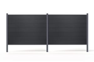 Clôture bois composite 6m STOCKHORN H.150cm à sceller gris 14