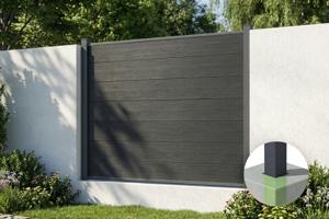 2m STOCKHORN komposithegn, 150 cm højt, til nedgravning, grå main image