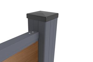 STOCKHORN 2m H.150cm Composite Fence Extension Kit for In-Ground Installation, Teak 4