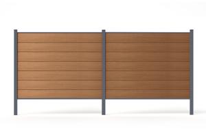Clôture bois composite 2m STOCKHORN H.150cm à sceller teck 3