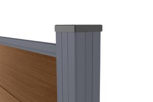 Clôture bois composite 2m STOCKHORN H.150cm à sceller teck 9
