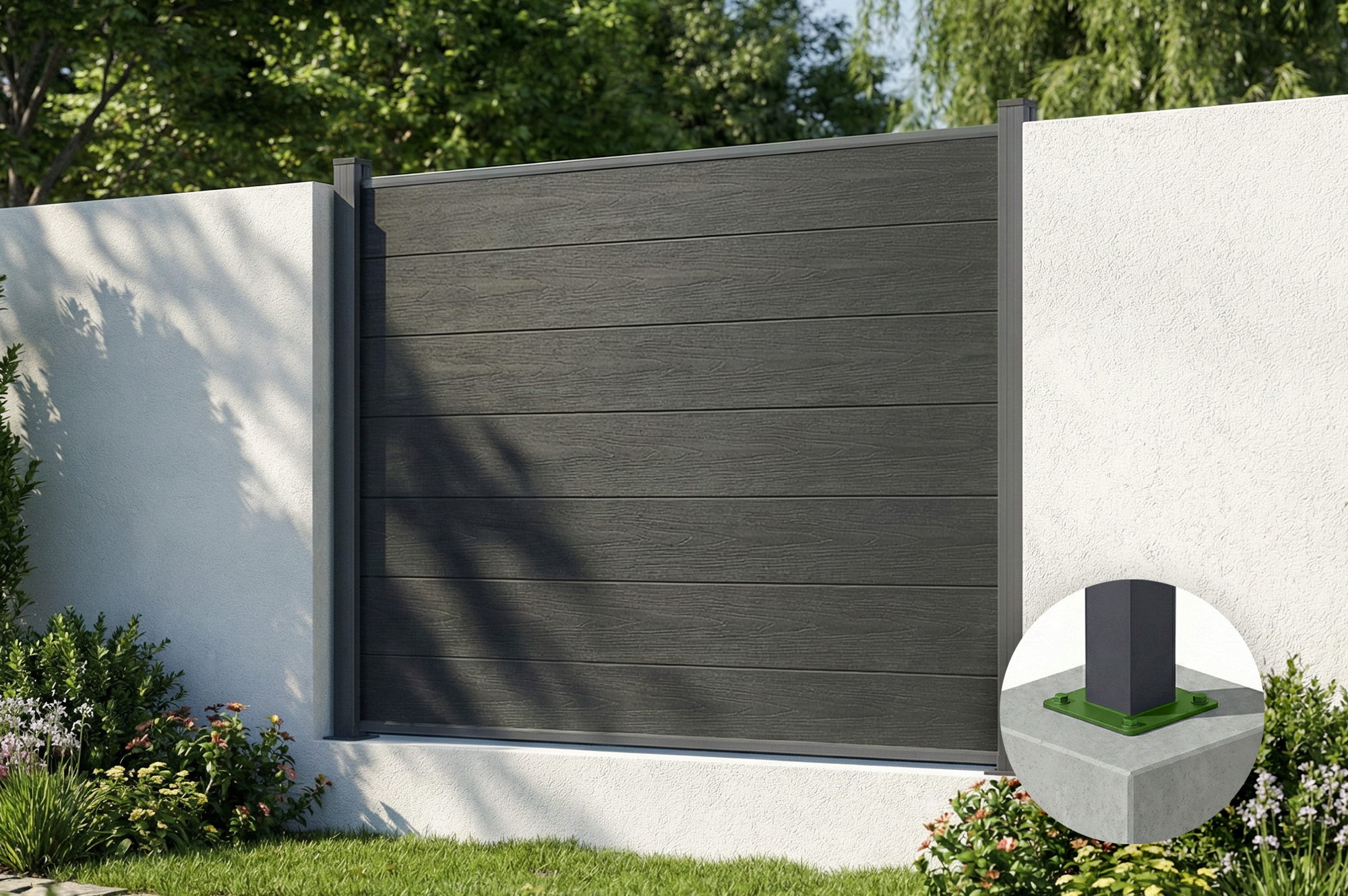 Valla compuesta 2m STOCKHORN H.150cm sobre placa gris 1