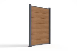 Clôture bois composite 2m STOCKHORN H.150cm sur platine teck 7