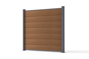 Clôture bois composite 2m STOCKHORN H.150cm sur platine teck 6