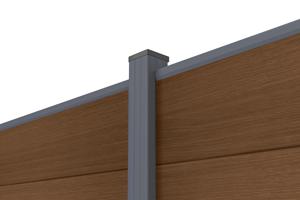 Clôture bois composite 2m STOCKHORN H.150cm sur platine teck 13