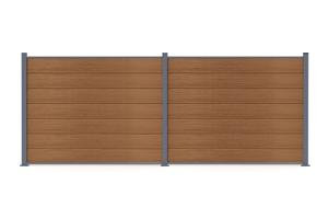 Clôture bois composite 2m STOCKHORN H.150cm sur platine teck 3