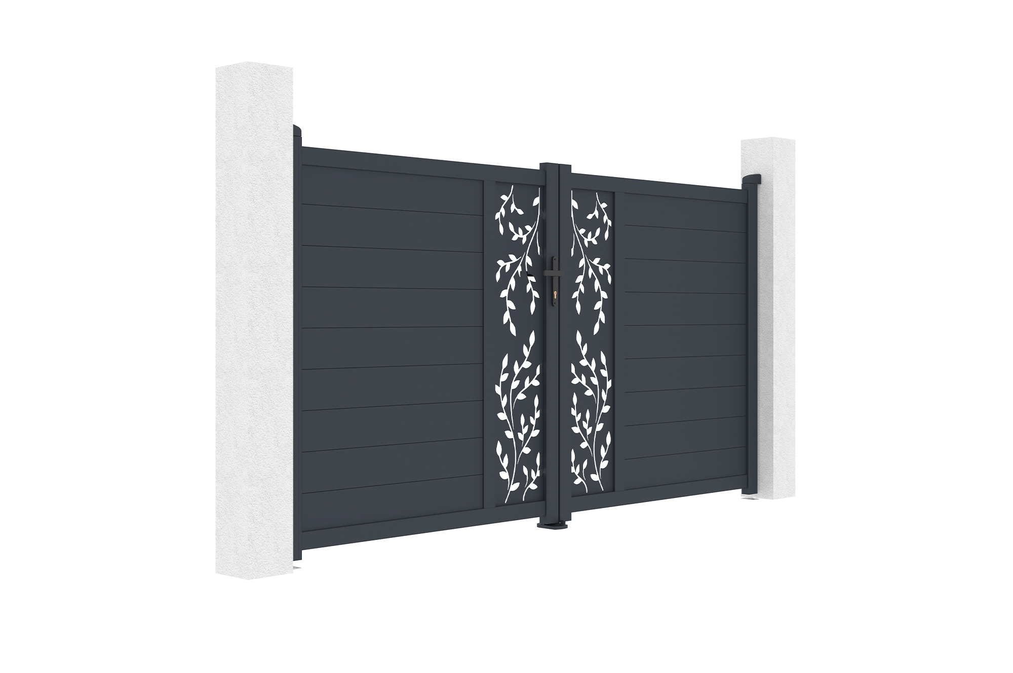 Portail battant 3m FOLYA H.160cm aluminium gris 6