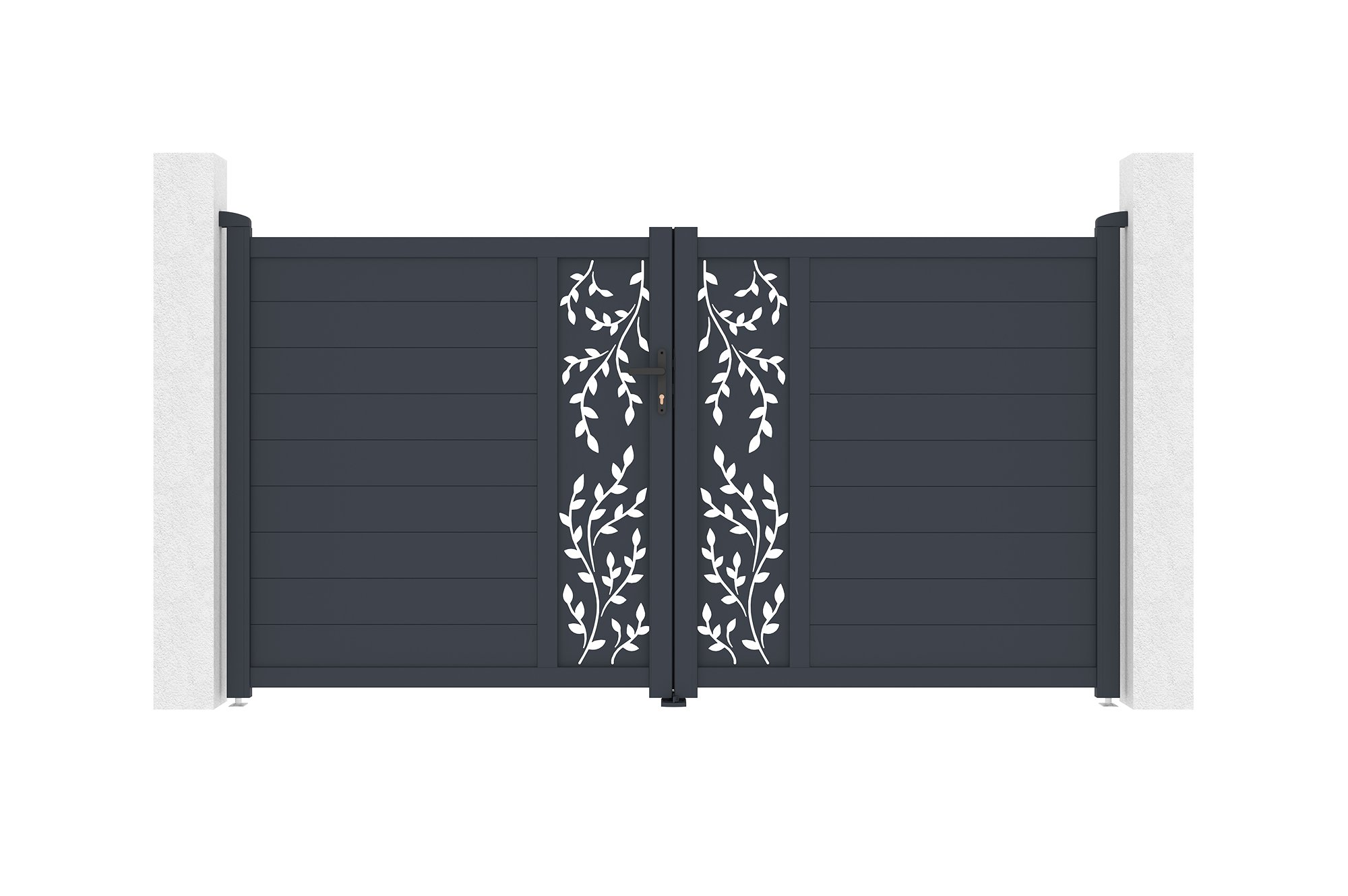 Portail battant 3m FOLYA H.160cm aluminium gris 5