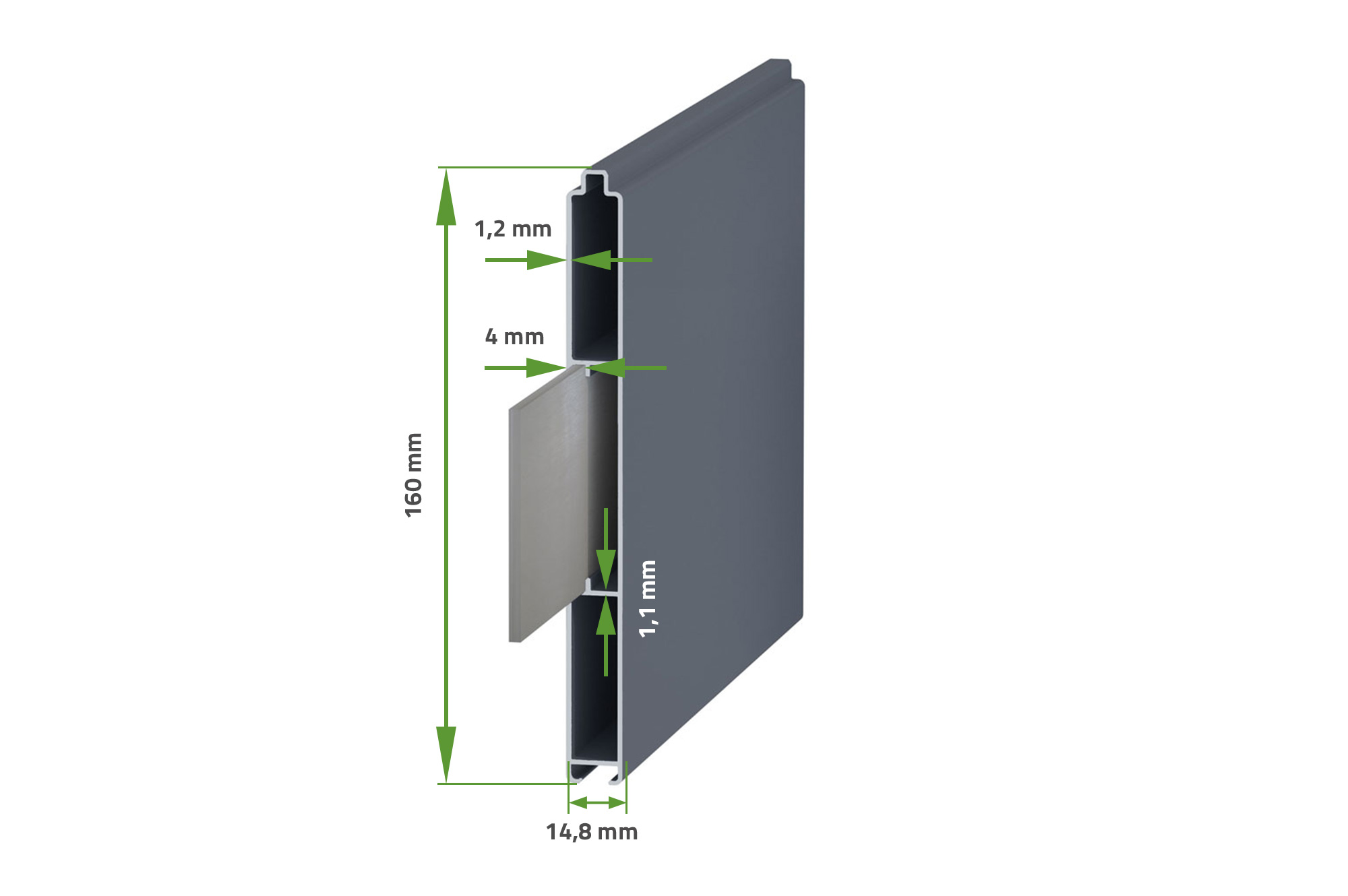 Portail battant 3m FOLYA H.160cm aluminium gris 10