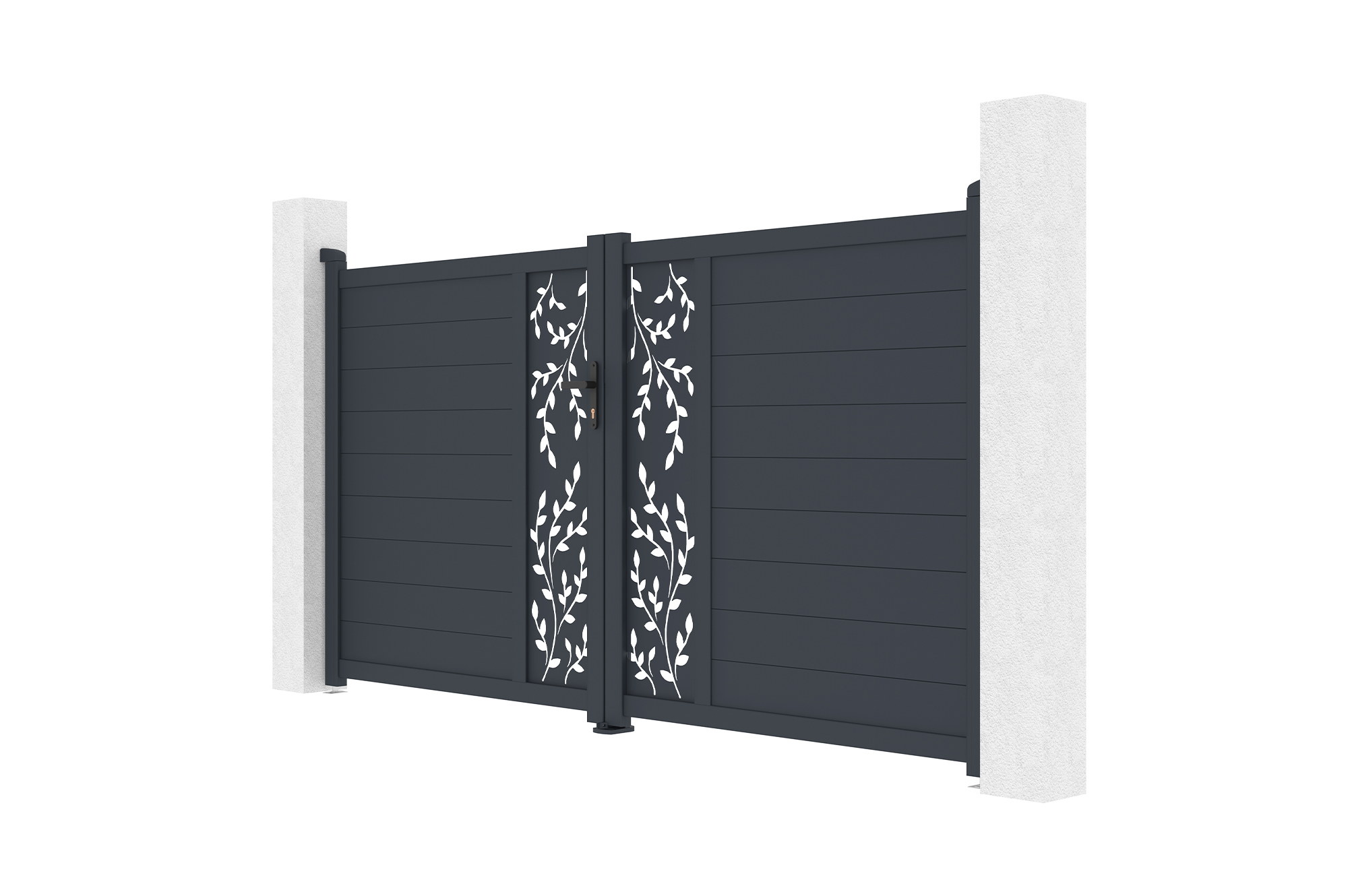 Portail battant 3m FOLYA H.160cm aluminium gris 7