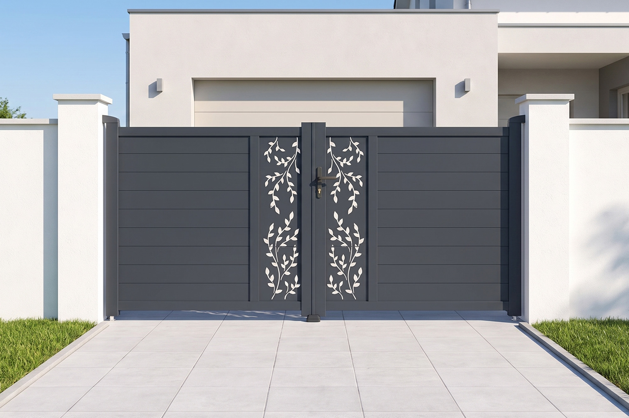 FOLYA 3m H.160cm swing gate, grey aluminum main_image