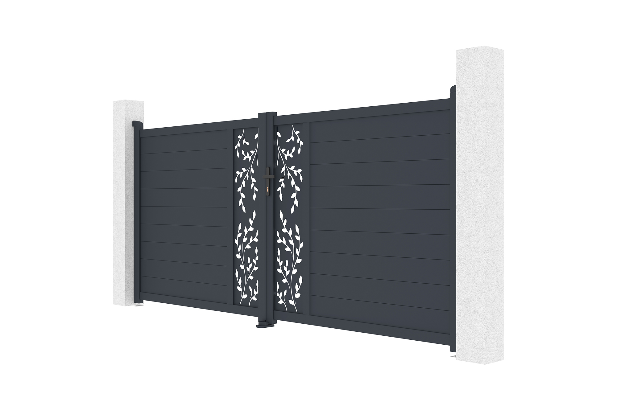 Swing gate 3.5m FOLYA H.160cm gray aluminum 2