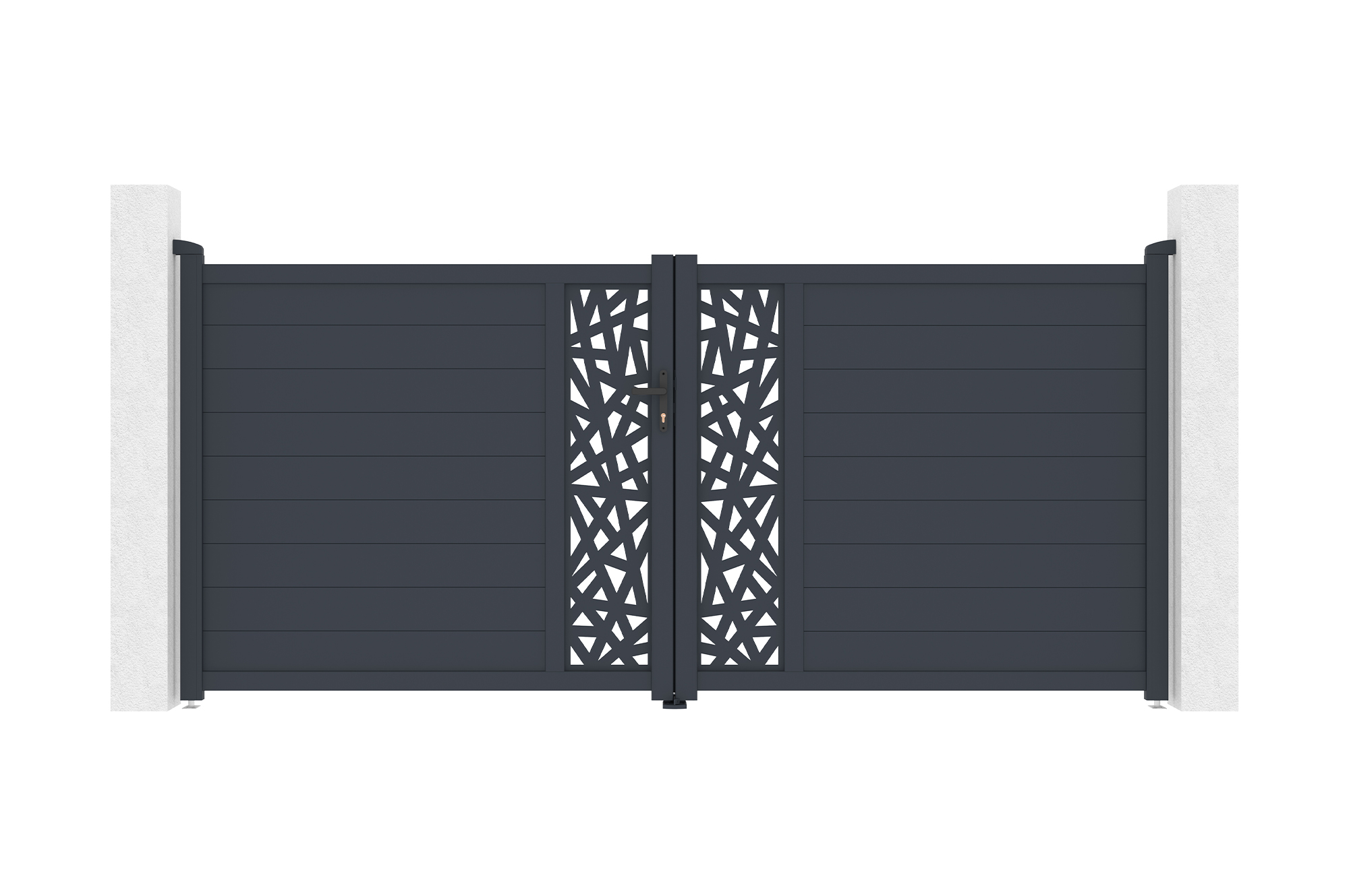 Swing gate 3.5m RUIVO H.160cm gray aluminum 5