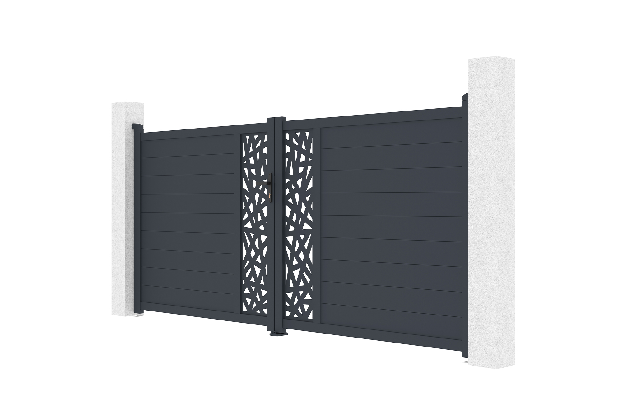 Swing gate 3.5m RUIVO H.160cm gray aluminum 7