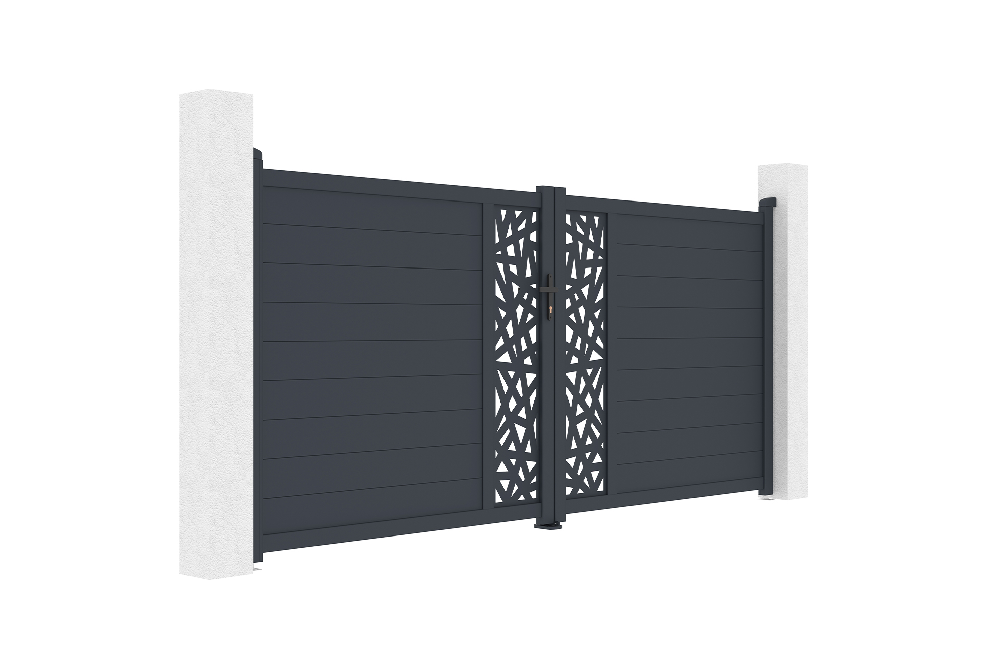 Swing gate 3.5m RUIVO H.160cm gray aluminum 6