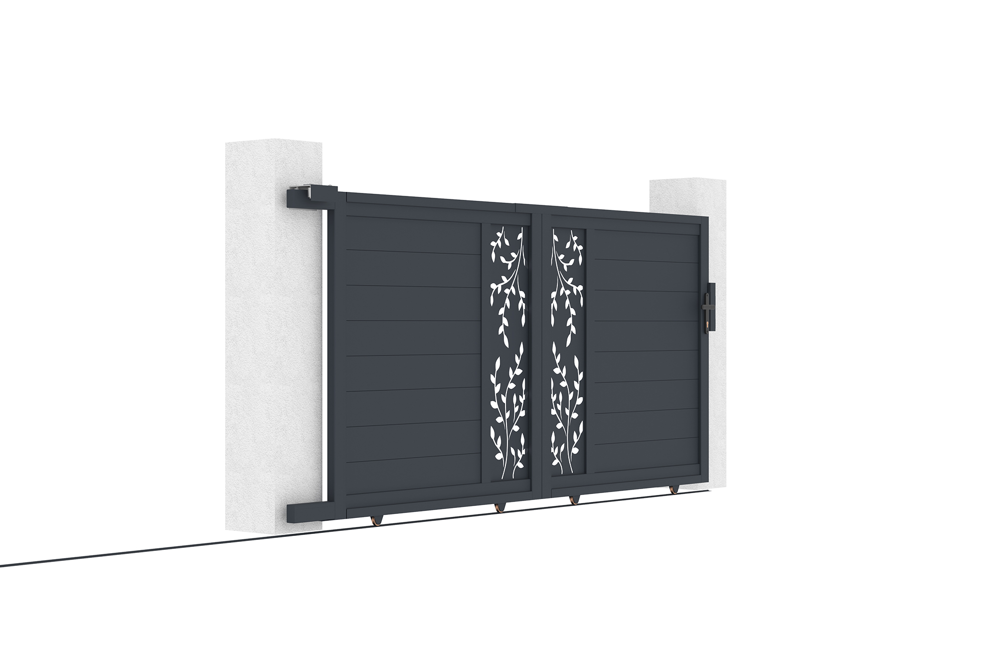 Brama przesuwna FOLYA 3m, wysokość 140cm, szare aluminium 6