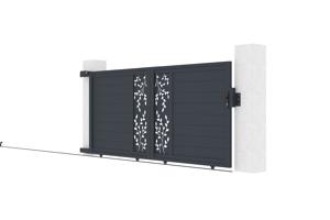 FOLYA 3m Sliding Gate, 140cm High, Grey Aluminium 7