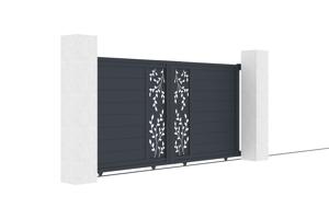 FOLYA 3m Sliding Gate, 140cm High, Grey Aluminium 2