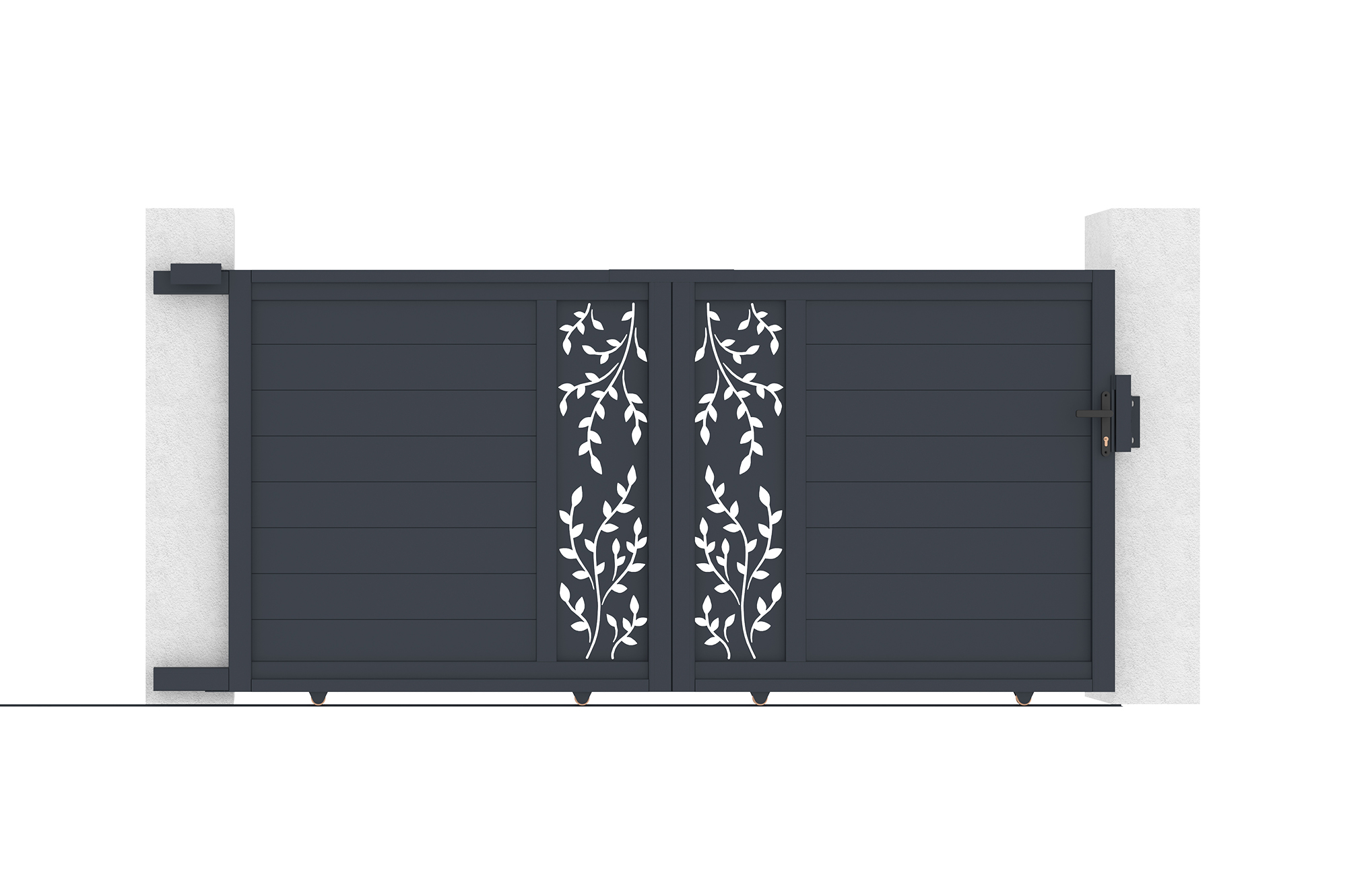 Brama przesuwna FOLYA 3m, wysokość 140cm, szare aluminium 5