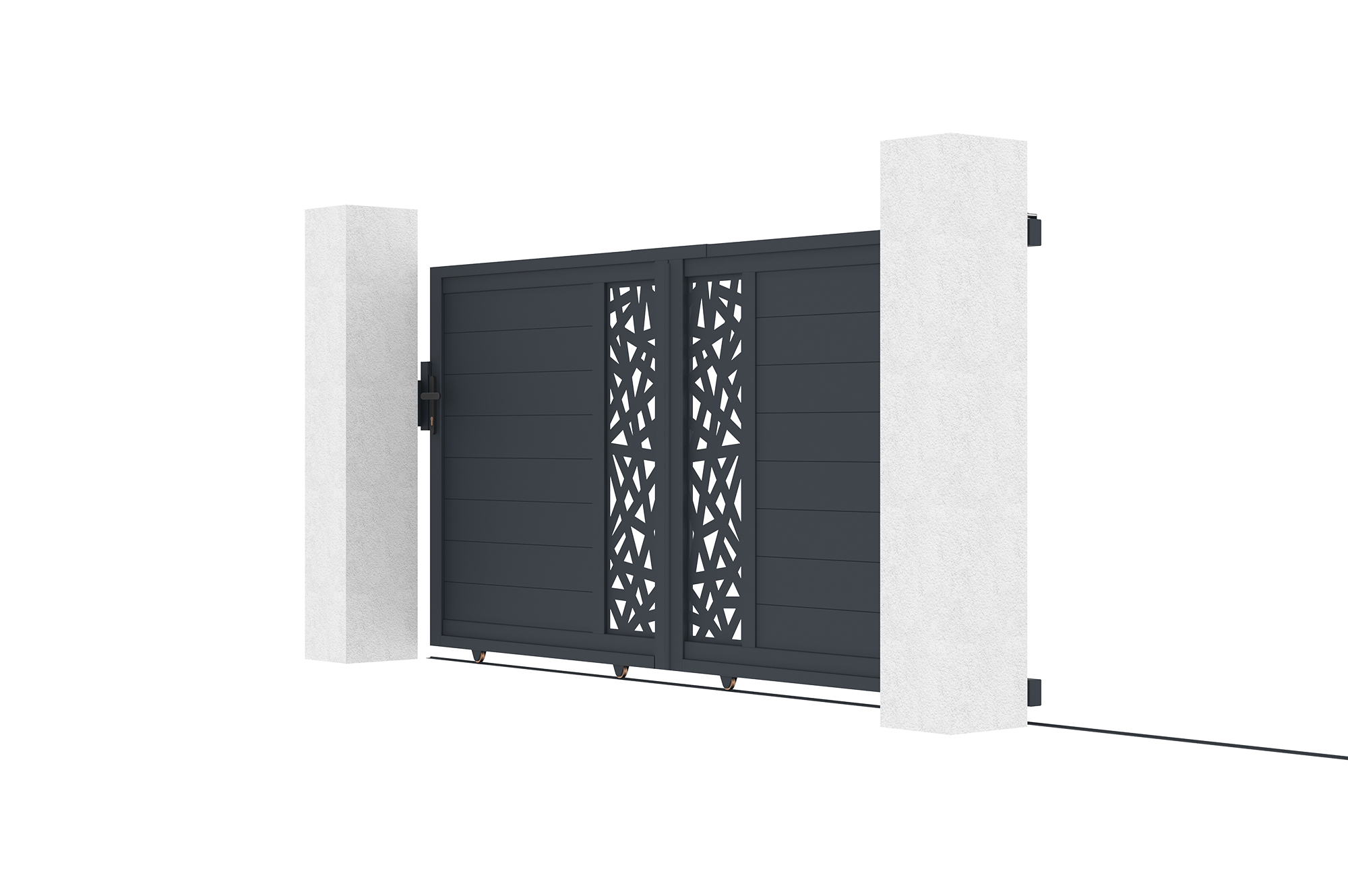 Brama przesuwna RUIVO 3m, wysokość 140cm, szare aluminium 3